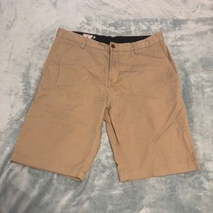 Volcom Long Skater Khaki Tan Shorts 34